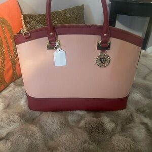 Anne Klein Pink and Red dome satchel